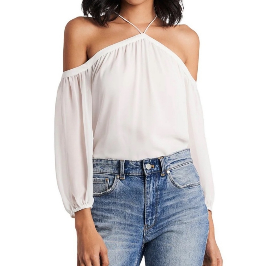 1. State Off-Shoulder Halter Neck Blouse
